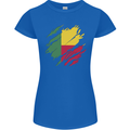 Torn Benin Flag Beninese Day Football Womens Petite Cut T-Shirt Royal Blue