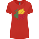 Torn Benin Flag Beninese Day Football Womens Wider Cut T-Shirt Red