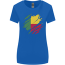 Torn Benin Flag Beninese Day Football Womens Wider Cut T-Shirt Royal Blue