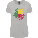 Torn Benin Flag Beninese Day Football Womens Wider Cut T-Shirt Sports Grey