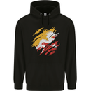 Torn Bhutan Flag Bhutanese Day Football Childrens Kids Hoodie Black