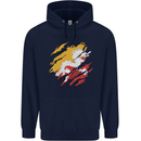 Torn Bhutan Flag Bhutanese Day Football Childrens Kids Hoodie Navy Blue