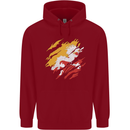 Torn Bhutan Flag Bhutanese Day Football Childrens Kids Hoodie Red