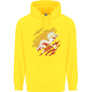 Torn Bhutan Flag Bhutanese Day Football Childrens Kids Hoodie Yellow