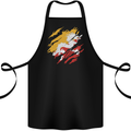 Torn Bhutan Flag Bhutanese Day Football Cotton Apron 100% Organic Black