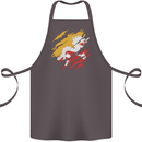 Torn Bhutan Flag Bhutanese Day Football Cotton Apron 100% Organic Dark Grey