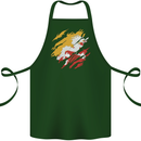 Torn Bhutan Flag Bhutanese Day Football Cotton Apron 100% Organic Forest Green