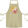 Torn Bhutan Flag Bhutanese Day Football Cotton Apron 100% Organic Khaki