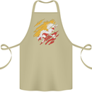 Torn Bhutan Flag Bhutanese Day Football Cotton Apron 100% Organic Khaki