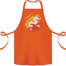 Torn Bhutan Flag Bhutanese Day Football Cotton Apron 100% Organic Orange