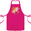 Torn Bhutan Flag Bhutanese Day Football Cotton Apron 100% Organic Pink