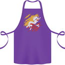 Torn Bhutan Flag Bhutanese Day Football Cotton Apron 100% Organic Purple