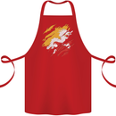 Torn Bhutan Flag Bhutanese Day Football Cotton Apron 100% Organic Red