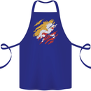 Torn Bhutan Flag Bhutanese Day Football Cotton Apron 100% Organic Royal Blue