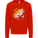 Torn Bhutan Flag Bhutanese Day Football Kids Sweatshirt Jumper Bright Red
