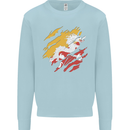 Torn Bhutan Flag Bhutanese Day Football Kids Sweatshirt Jumper Light Blue