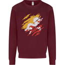 Torn Bhutan Flag Bhutanese Day Football Kids Sweatshirt Jumper Maroon