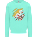 Torn Bhutan Flag Bhutanese Day Football Kids Sweatshirt Jumper Peppermint