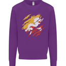 Torn Bhutan Flag Bhutanese Day Football Kids Sweatshirt Jumper Purple
