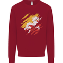 Torn Bhutan Flag Bhutanese Day Football Kids Sweatshirt Jumper Red
