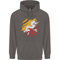 Torn Bhutan Flag Bhutanese Day Football Mens 80% Cotton Hoodie Charcoal