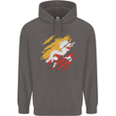 Torn Bhutan Flag Bhutanese Day Football Mens 80% Cotton Hoodie Charcoal