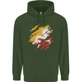 Torn Bhutan Flag Bhutanese Day Football Mens 80% Cotton Hoodie Forest Green