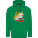 Torn Bhutan Flag Bhutanese Day Football Mens 80% Cotton Hoodie Irish Green