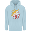 Torn Bhutan Flag Bhutanese Day Football Mens 80% Cotton Hoodie Light Blue