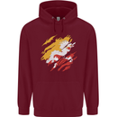Torn Bhutan Flag Bhutanese Day Football Mens 80% Cotton Hoodie Maroon