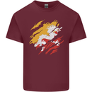 Torn Bhutan Flag Bhutanese Day Football Mens Cotton T-Shirt Tee Top Maroon