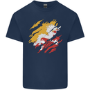 Torn Bhutan Flag Bhutanese Day Football Mens Cotton T-Shirt Tee Top Navy Blue