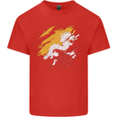 Torn Bhutan Flag Bhutanese Day Football Mens Cotton T-Shirt Tee Top Red