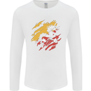 Torn Bhutan Flag Bhutanese Day Football Mens Long Sleeve T-Shirt White