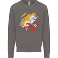 Torn Bhutan Flag Bhutanese Day Football Mens Sweatshirt Jumper Charcoal