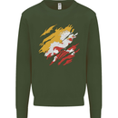 Torn Bhutan Flag Bhutanese Day Football Mens Sweatshirt Jumper Forest Green