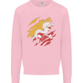 Torn Bhutan Flag Bhutanese Day Football Mens Sweatshirt Jumper Light Pink