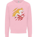 Torn Bhutan Flag Bhutanese Day Football Mens Sweatshirt Jumper Light Pink