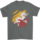 Torn Bhutan Flag Bhutanese Day Football Mens T-Shirt 100% Cotton Charcoal
