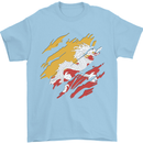 Torn Bhutan Flag Bhutanese Day Football Mens T-Shirt 100% Cotton Light Blue