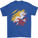Torn Bhutan Flag Bhutanese Day Football Mens T-Shirt 100% Cotton Royal Blue