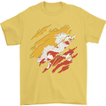 Torn Bhutan Flag Bhutanese Day Football Mens T-Shirt 100% Cotton Yellow