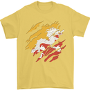 Torn Bhutan Flag Bhutanese Day Football Mens T-Shirt 100% Cotton Yellow
