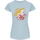 Torn Bhutan Flag Bhutanese Day Football Womens Petite Cut T-Shirt Light Blue