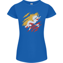 Torn Bhutan Flag Bhutanese Day Football Womens Petite Cut T-Shirt Royal Blue