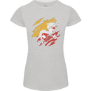 Torn Bhutan Flag Bhutanese Day Football Womens Petite Cut T-Shirt Sports Grey