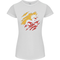 Torn Bhutan Flag Bhutanese Day Football Womens Petite Cut T-Shirt White