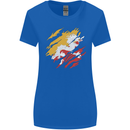 Torn Bhutan Flag Bhutanese Day Football Womens Wider Cut T-Shirt Royal Blue