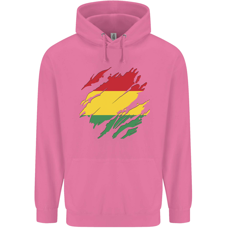 Torn Bolivia Flag Bolivian Day Football Childrens Kids Hoodie Azalea