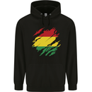 Torn Bolivia Flag Bolivian Day Football Childrens Kids Hoodie Black
